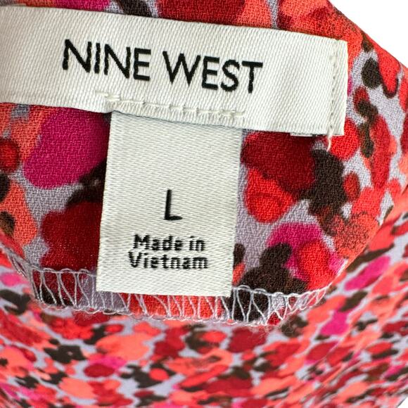 Nine West Pink Speckled Spaghetti Strap Lightweight Tank Blouse Size L - Picture 3 of 4